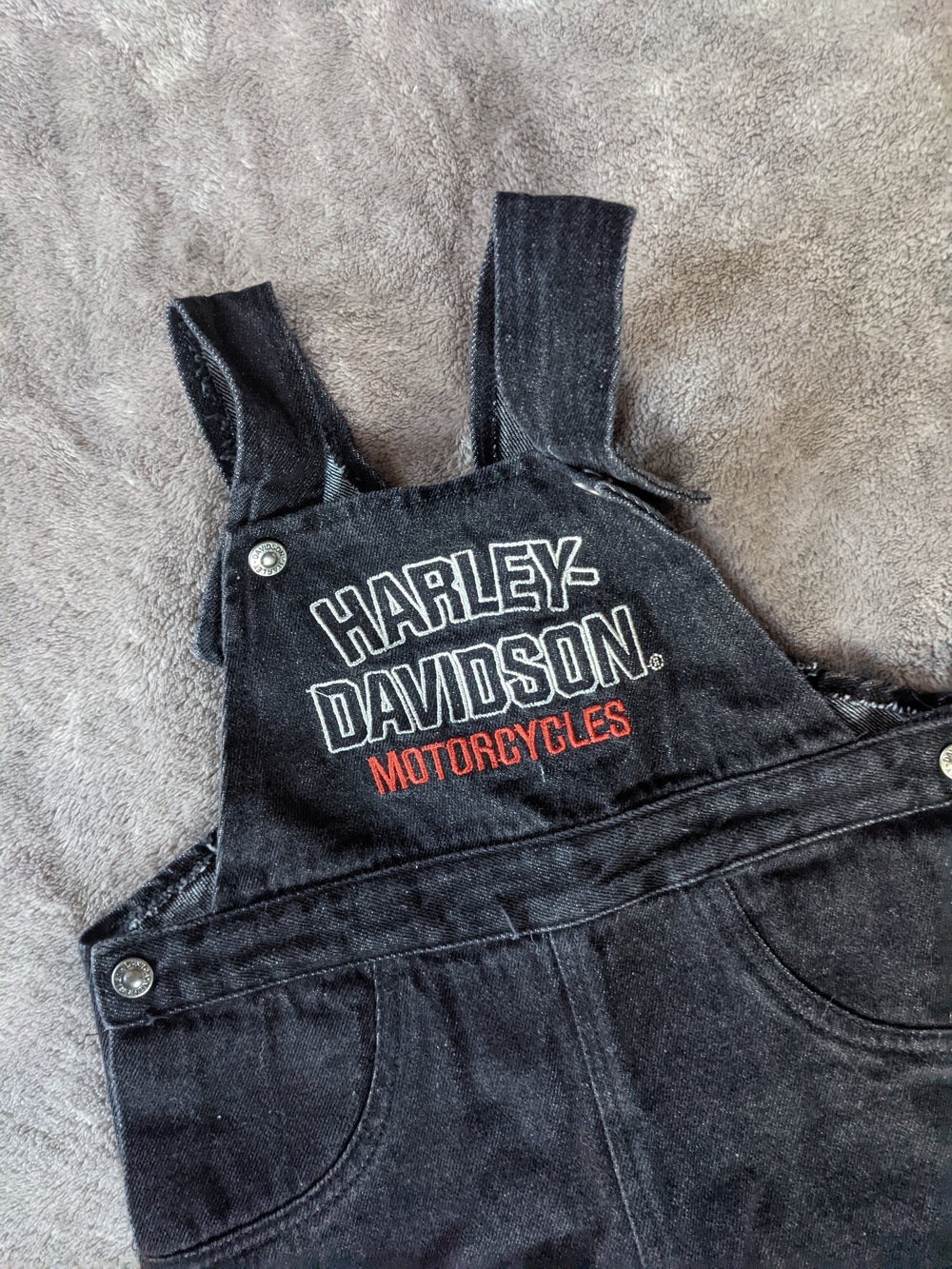 Harley-Davidson Black Denim Toddler Overalls